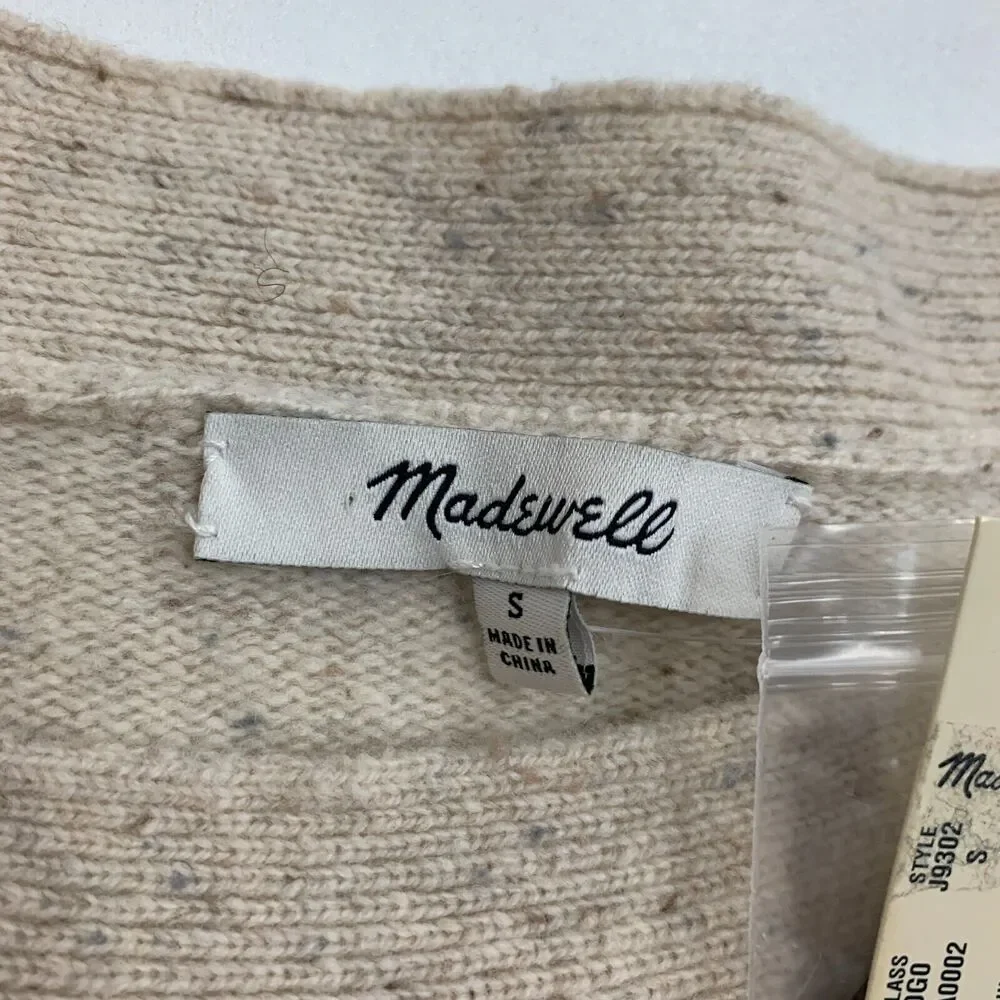 Madewell Boatneck Sweater Dress Womens S Small Merino Wool Button Shoulder *READ